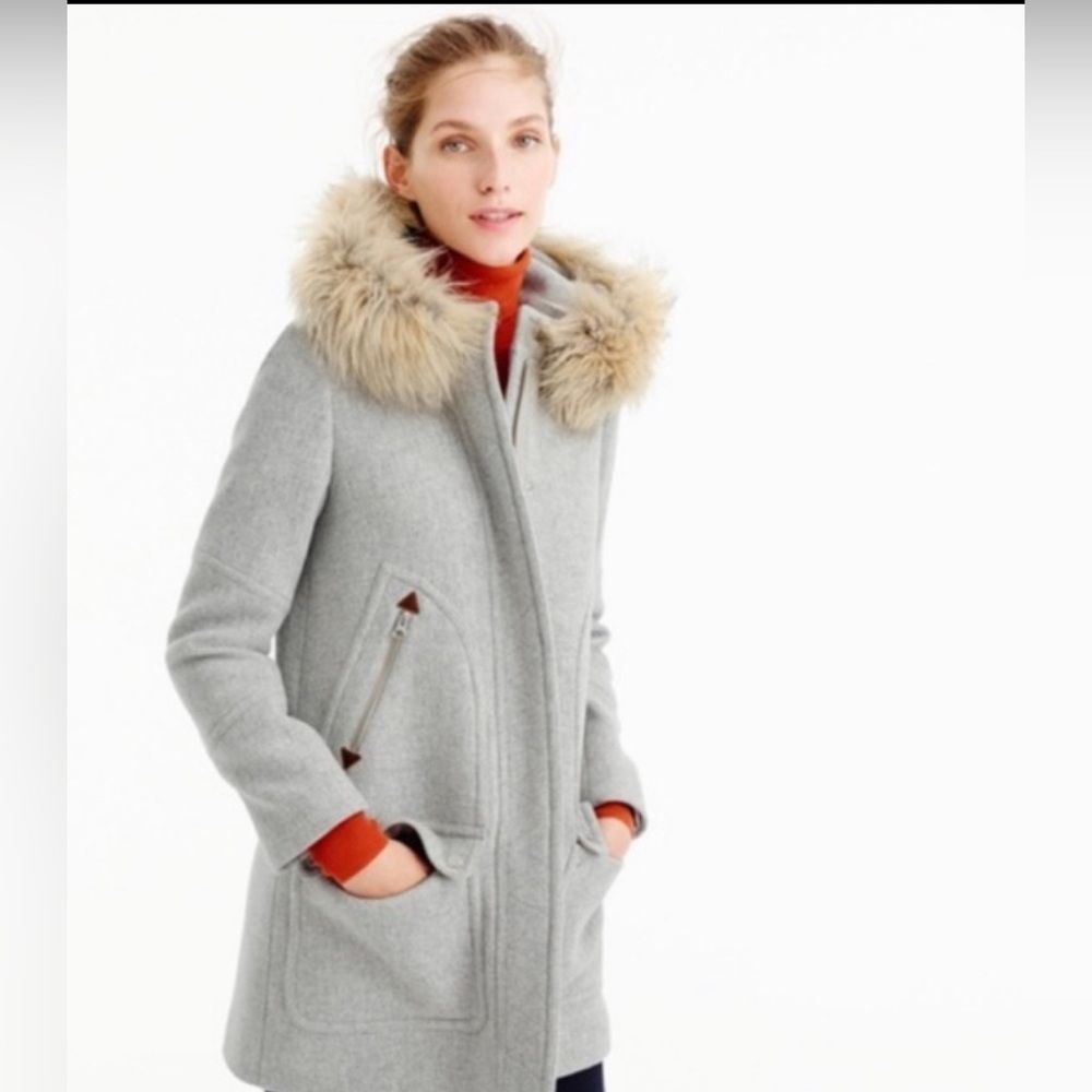 J Crew size 10 wool melton duffle coat.
